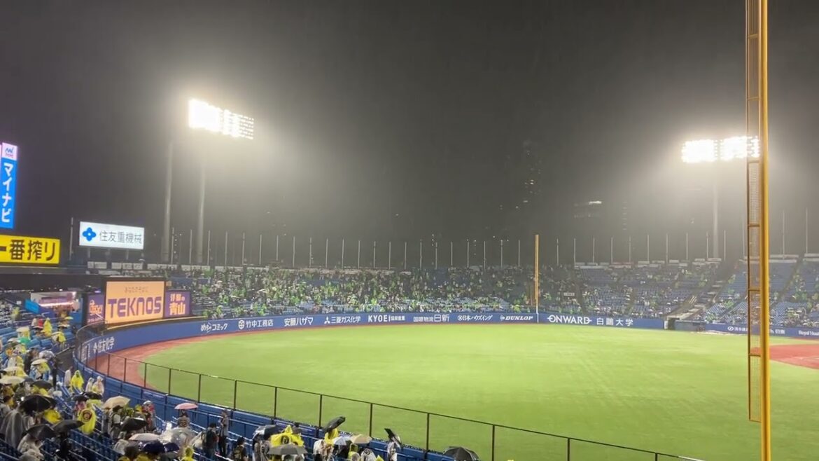 2025/9/21 ヤクルト　雨天中断時の懐メロ応援歌メドレー