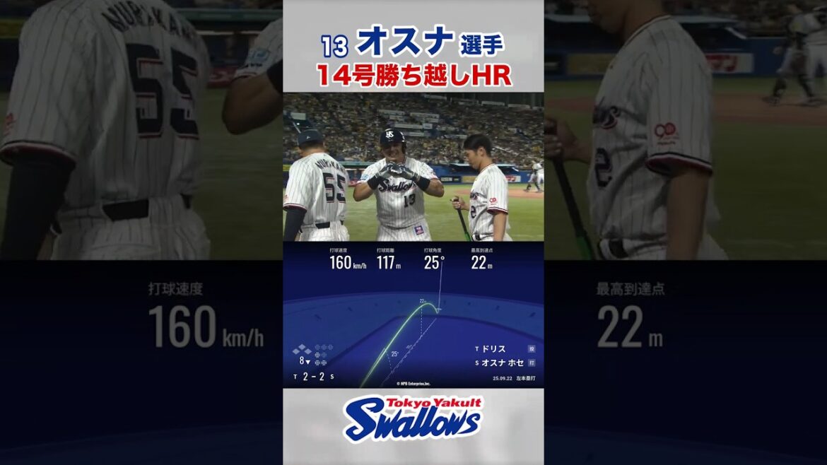 オスナ選手 14号勝ち越しHR #swallows #オスナ #shorts