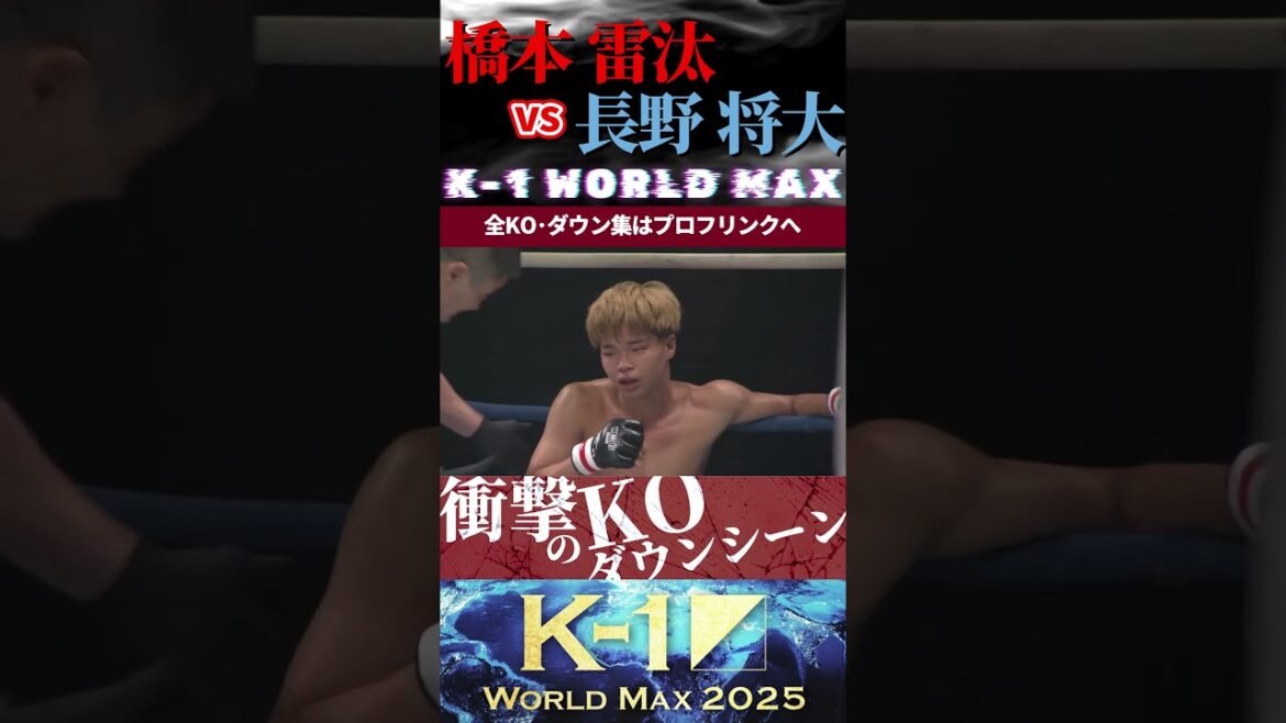 【K-1 WORLD MAX】(雷獣)橋本 雷汰 vs (シン・闘うフリーター)長野 将大 KOシーン/next 9.27.Krush.180 チケット好評発売中!!