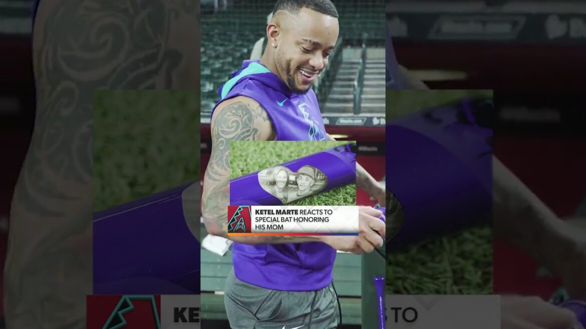 Marte receives special bat of his mom👏 #MLB #KetelMarte #Diamondbacks #Bat #Baseball #Mom (via @MLB)