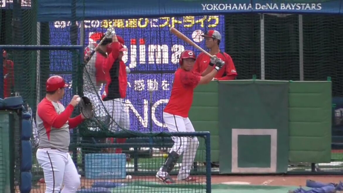 2025年9月21日 広島東洋・野間 峻祥 選手の試合前フリー打撃練習