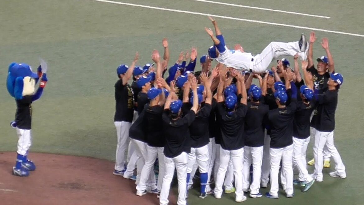 中田翔引退セレモニー　背番号と同じ6回宙に舞う　中日ドラゴンズVS東京ヤクルトスワローズ　2025/09/19