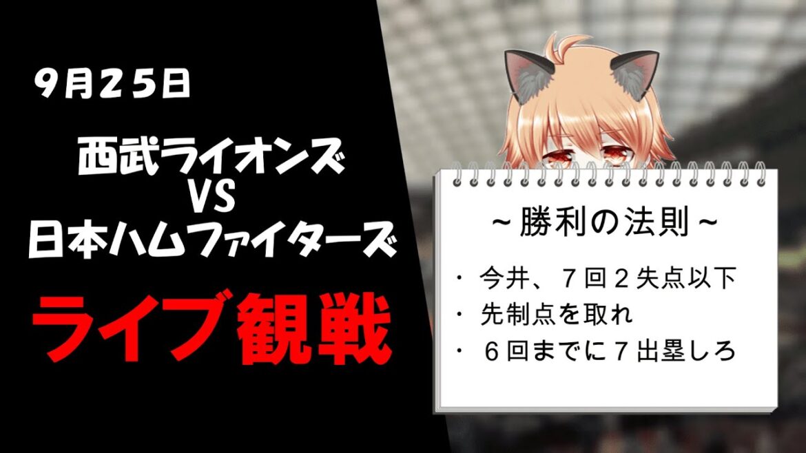 エース、10勝へ! 埼玉西武ライオンズ VS 日本ハムファイターズ エース、10勝へ! 埼玉西武ライオンズ VS 日本ハムファイターズ