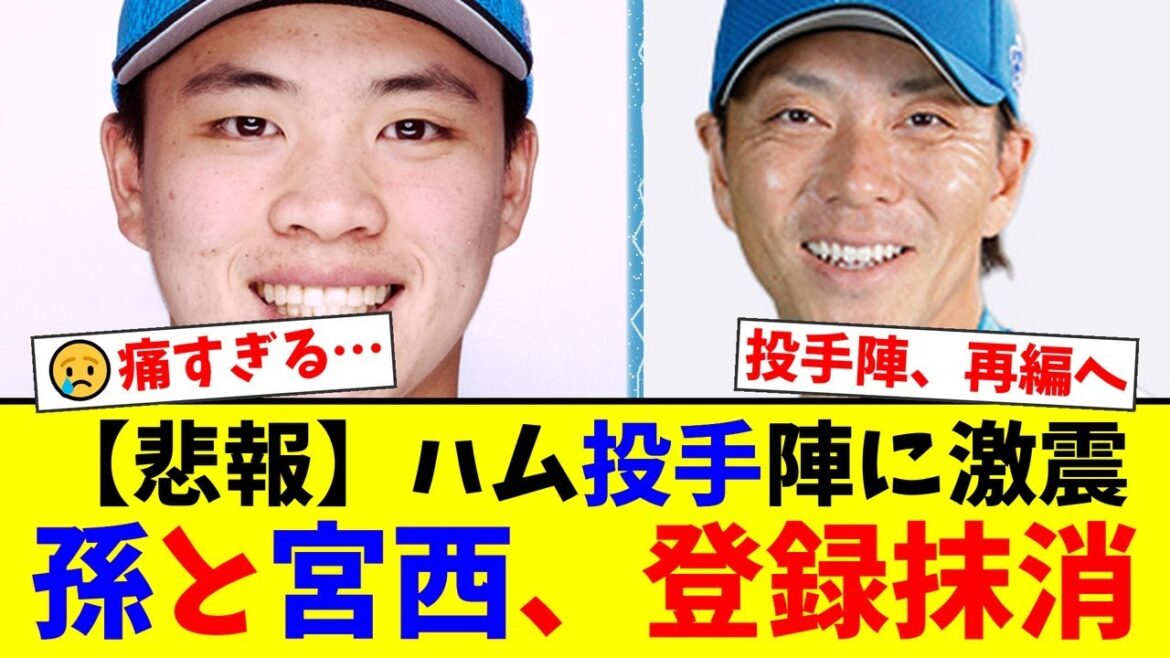 【衝撃】日本ハム、ブルペンを支えた宮西尚生と期待の若手・孫易磊がまさかの登録抹消…楽天戦での炎上が響き投手陣再編へ。ファンの反応は？【プロ野球ファンの反応】
