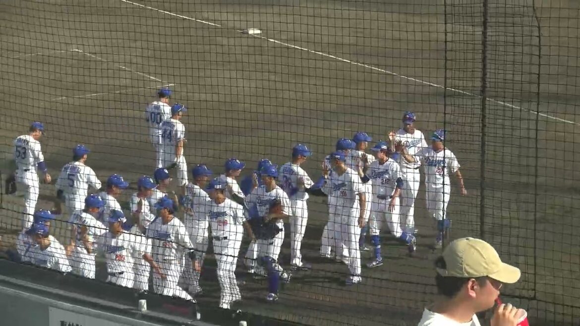 【ファーム 優勝に望みを繋ぐどらほー】中日ドラゴンズ 橋本侑樹投手が福岡ソフトバンクホークス最後の打者を抑えてゲームセット後の様子 2025/9/26 ナゴヤ球場