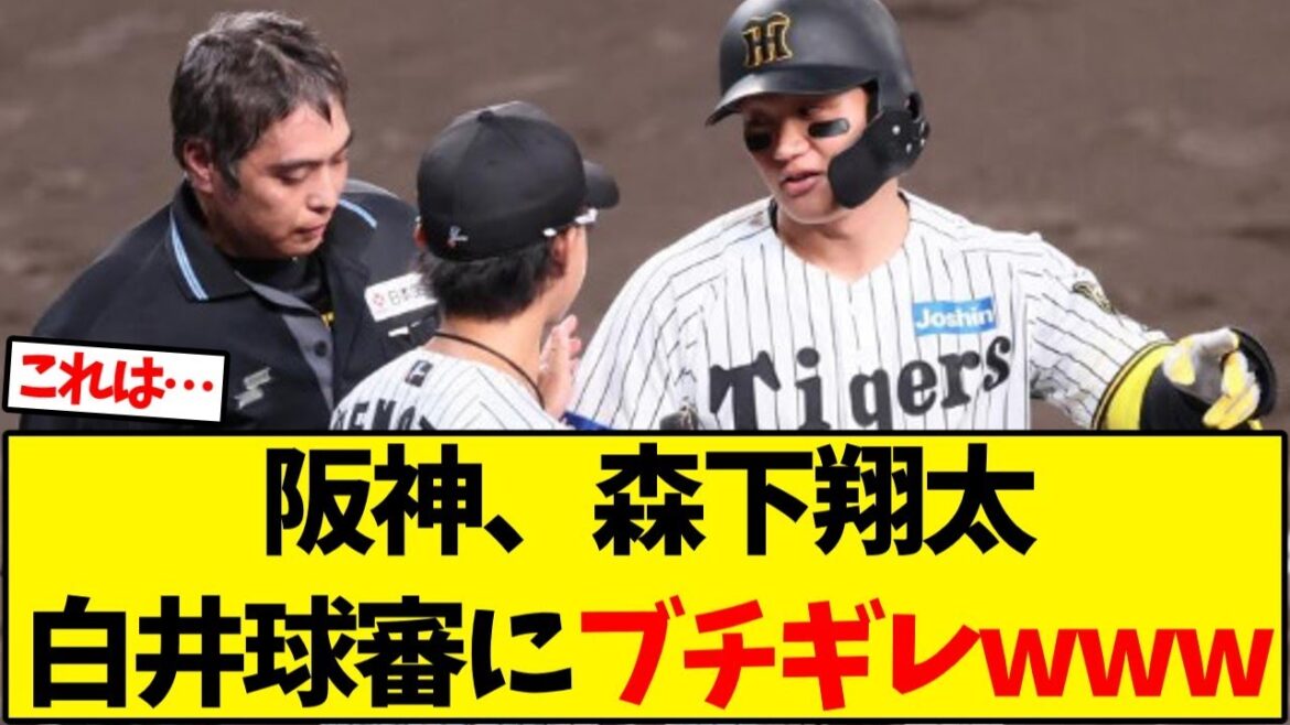 【阪神】森下翔太、白井球審にブチギレwww【野球反応集】