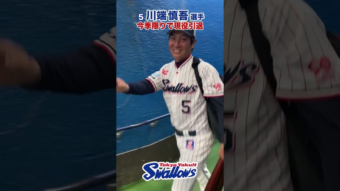 Tokyo-Yakult-Swallows: 川端慎吾選手 グラウンド入り #swallows #川端慎吾 #shorts 川端慎吾選手 グラウンド入り #swallows #川端慎吾 #shorts