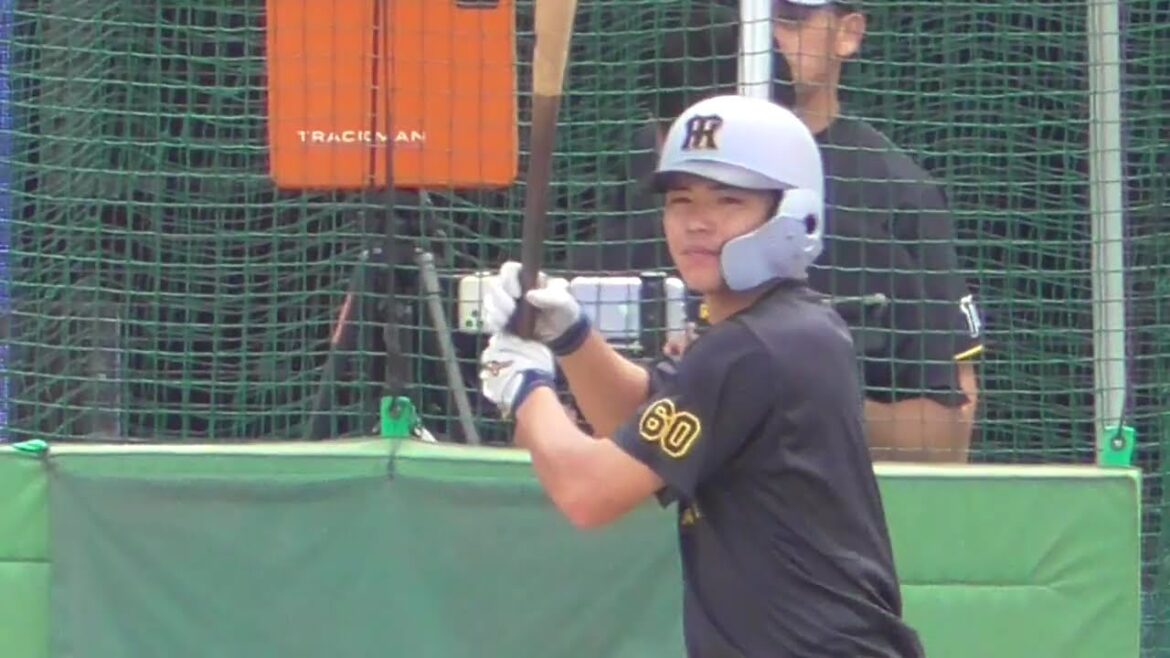 2025年9月23日 阪神・小野寺 暖 選手の試合前フリー打撃練習