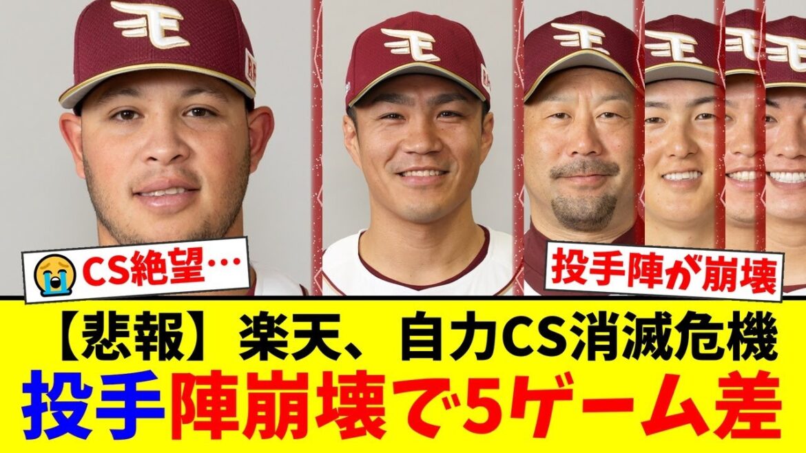 【CS崖っぷち】楽天、投手陣大炎上でソフトバンクに惨敗…3位オリックスとの差は絶望的な5ゲームに広がりファンからは悲鳴と諦めの声が噴出…【プロ野球ファンの反応】 【CS崖っぷち】楽天、投手陣大炎上でソフトバンクに惨敗…3位オリックスとの差は絶望的な5ゲームに広がりファンからは悲鳴と諦めの声が噴出…【プロ野球ファンの反応】