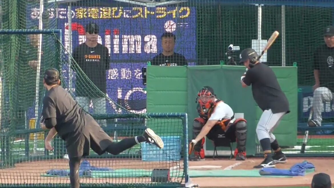 2025年9月26日 巨人・増田 陸 選手の試合前フリー打撃練習