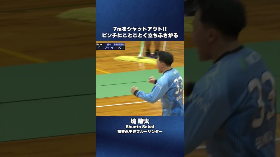 【リーグH】7mスロー2連続阻止!|境駿太・福井永平寺ブルーサンダー #Shorts 【リーグH】7mスロー2連続阻止!|境駿太・福井永平寺ブルーサンダー #Shorts