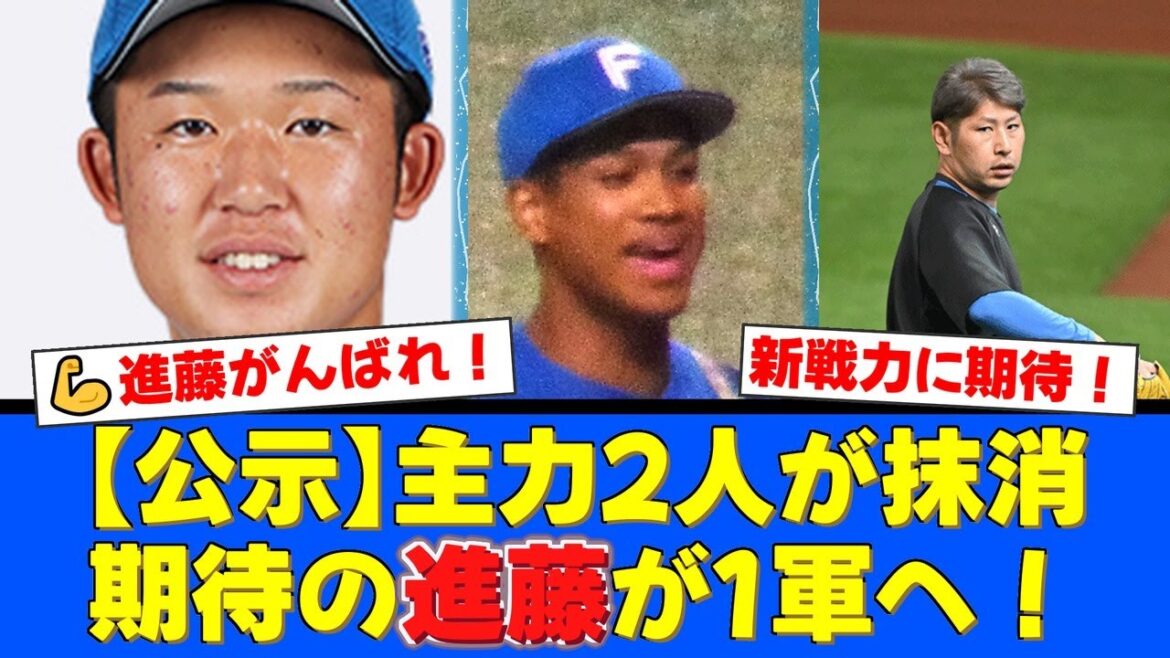 【緊急公示】万波中正とエース加藤貴之が登録抹消。ファンからは労いの声が溢れる一方、期待のルーキー進藤勇也の昇格に歓喜！【プロ野球ファンの反応】