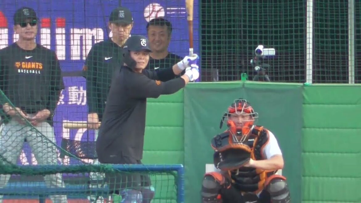 2025年9月26日 巨人・中山 礼都 選手の試合前フリー打撃練習