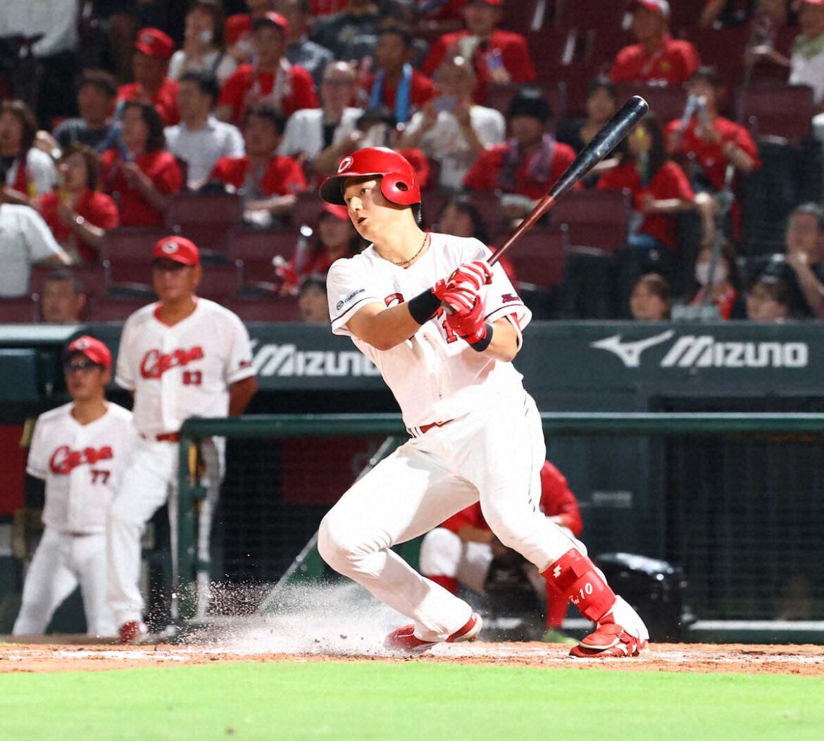 広島・ドラ1佐々木泰 得点圏“4度目の正直”で2点二塁打 「あれがホームランになるように」（スポニチアネックス） - Yahoo!ニュース - Yahoo!ニュース