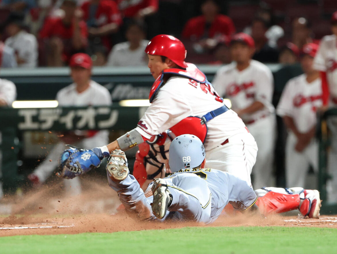 【阪神】中川勇斗が気迫のヘッドスライディングで本塁セーフ、2戦連続マルチでチーム貢献(日刊スポーツ) – Yahoo!ニュース – Yahoo!ニュース 【阪神】中川勇斗が気迫のヘッドスライディングで本塁セーフ、2戦連続マルチでチーム貢献(日刊スポーツ) - Yahoo!ニュース - Yahoo!ニュース