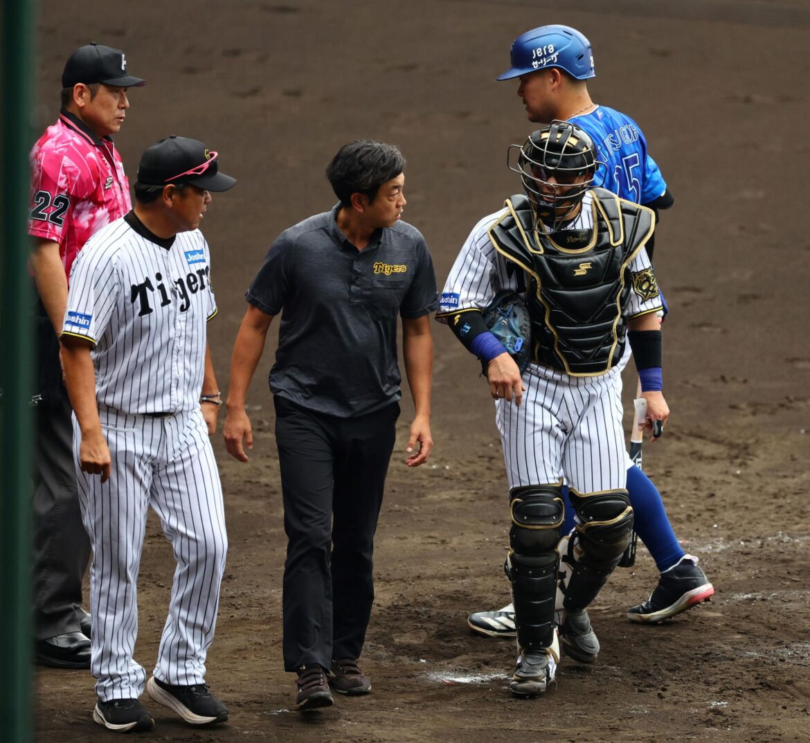 阪神 梅野隆太郎にアクシデント ファウルチップが右手を直撃 体の後ろに隠すも股間を抜けて親指付近に当たる(デイリースポーツ) – Yahoo!ニュース – Yahoo!ニュース 阪神 梅野隆太郎にアクシデント ファウルチップが右手を直撃 体の後ろに隠すも股間を抜けて親指付近に当たる(デイリースポーツ) - Yahoo!ニュース - Yahoo!ニュース