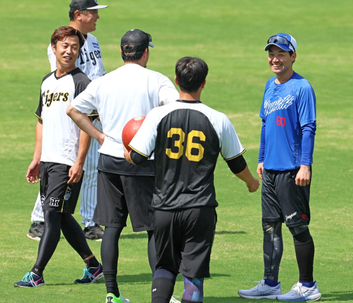阪神 前日大暴れの元虎戦士が投手陣と談笑 ２３年に戦力外→中日で今季自己最多１１１試合出場 古巣に恩返しのシーズン（デイリースポーツ） - Yahoo!ニュース - Yahoo!ニュース