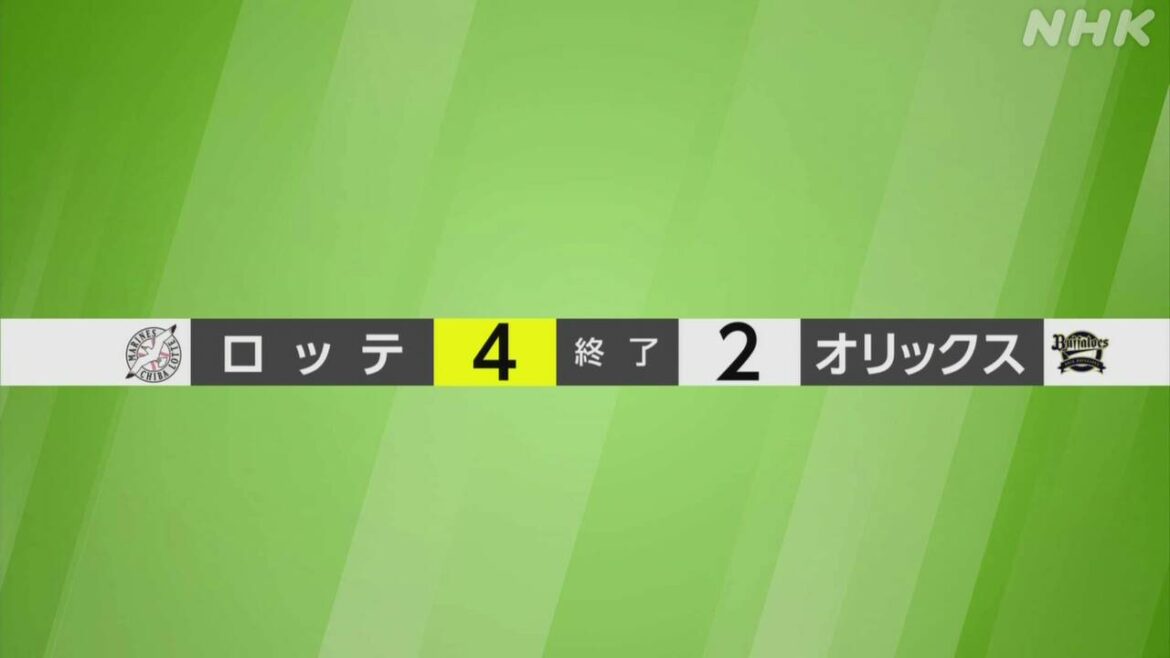 【プロ野球結果】ロッテがオリックスに勝利 - nhk.or.jp