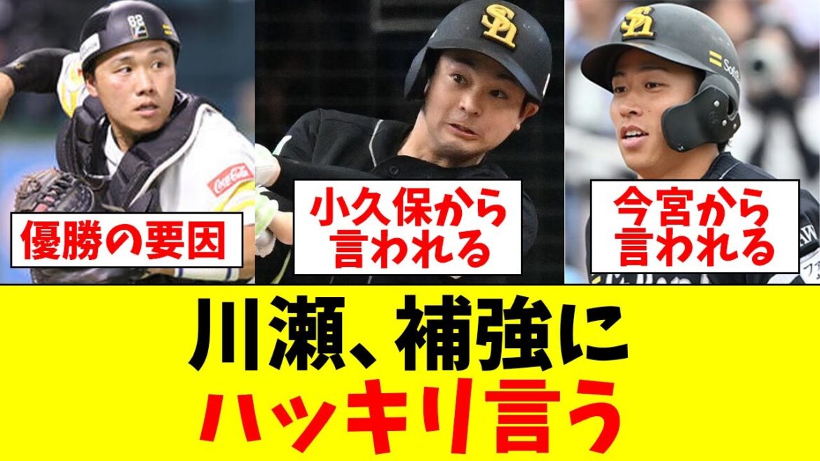 【マジか】ホークス川瀬、補強についてハッキリ言ってしまう!!【なんJ反応】【プロ野球反応】