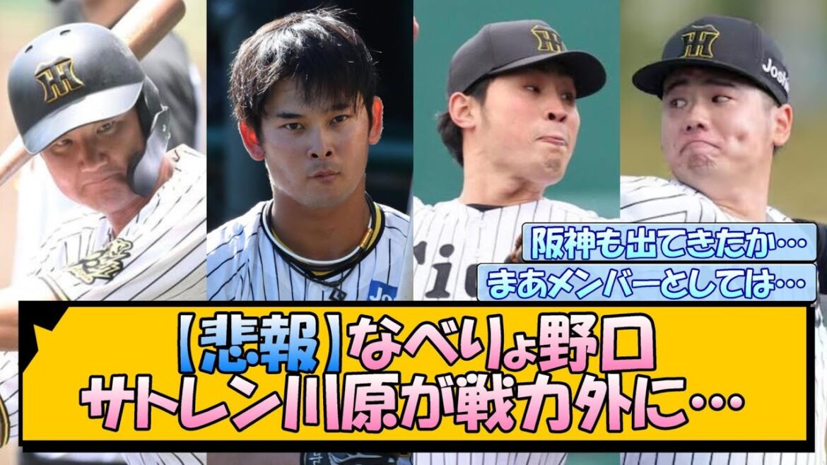 【悲報】阪神からなべりょ野口サトレン川原が戦力外に…