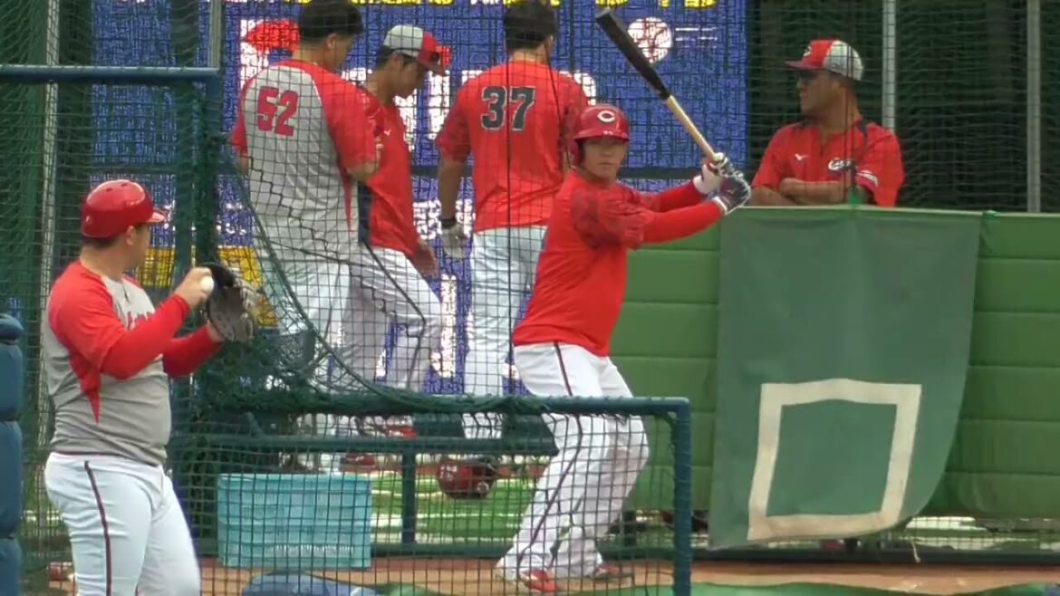 2025年9月21日 広島東洋・坂倉 将吾 選手の試合前フリー打撃練習