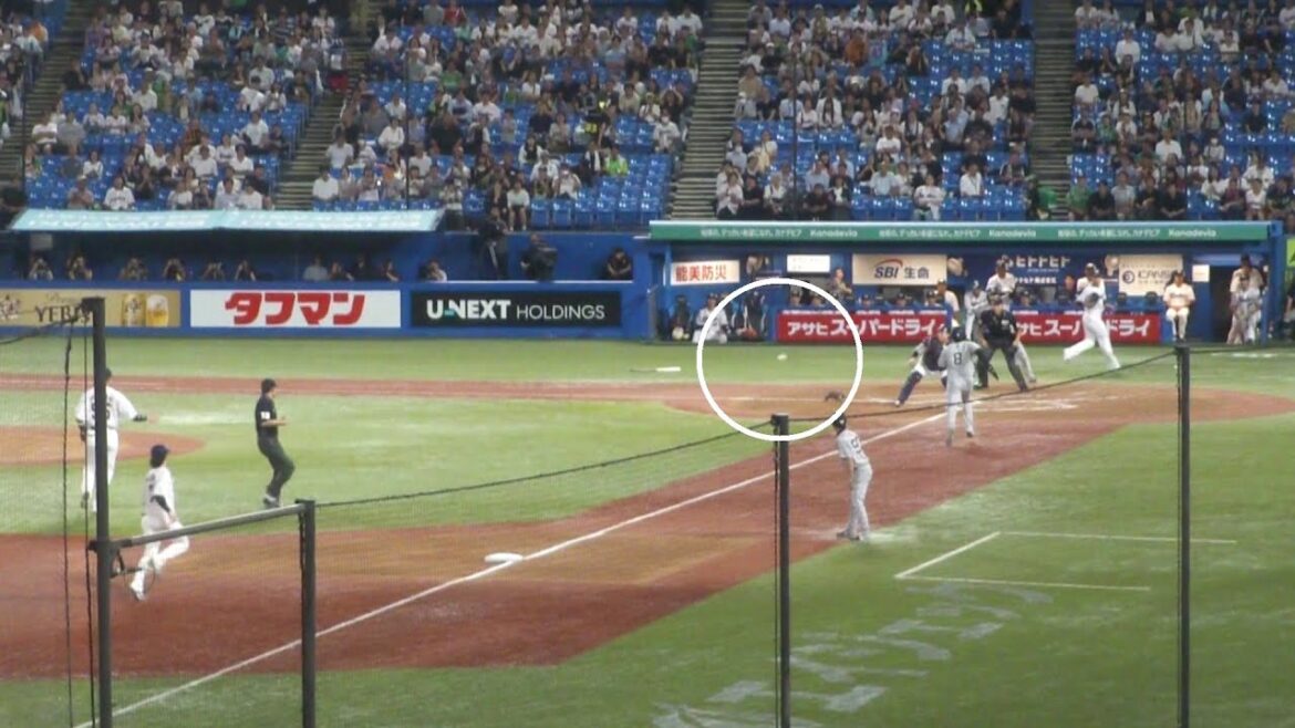 ヤクルト 内山壮真 バックホームで本塁タッチアウト ナイスプレー　ヤクルト vs 巨人　2025年9月18日(木)　神宮球場