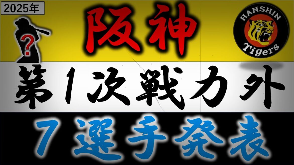 阪神タイガース【２０２５年・第一次戦力外選手発表】トレード加入３年目の『渡邉諒』や大卒３年目『野口恭佑』らの野手に、投手では２０２１年ドラフト１位『森木大智』ら含む計７選手がリリース
