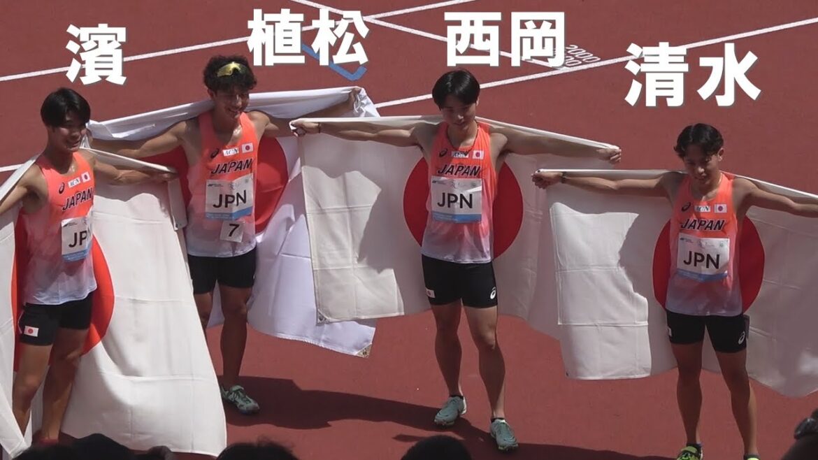 清水空跳・西岡尚輝・植松康太・濱椋太郎 男子リレー 4x100m U20東アジア選手権陸上2025 清水空跳・西岡尚輝・植松康太・濱椋太郎 男子リレー 4x100m U20東アジア選手権陸上2025