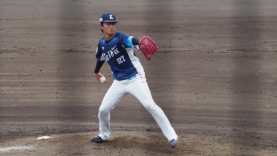 2025.09.07 くふうハヤテ-埼玉西武 #森脇亮介 投球練習 (ちゅ～るスタジアム清水)