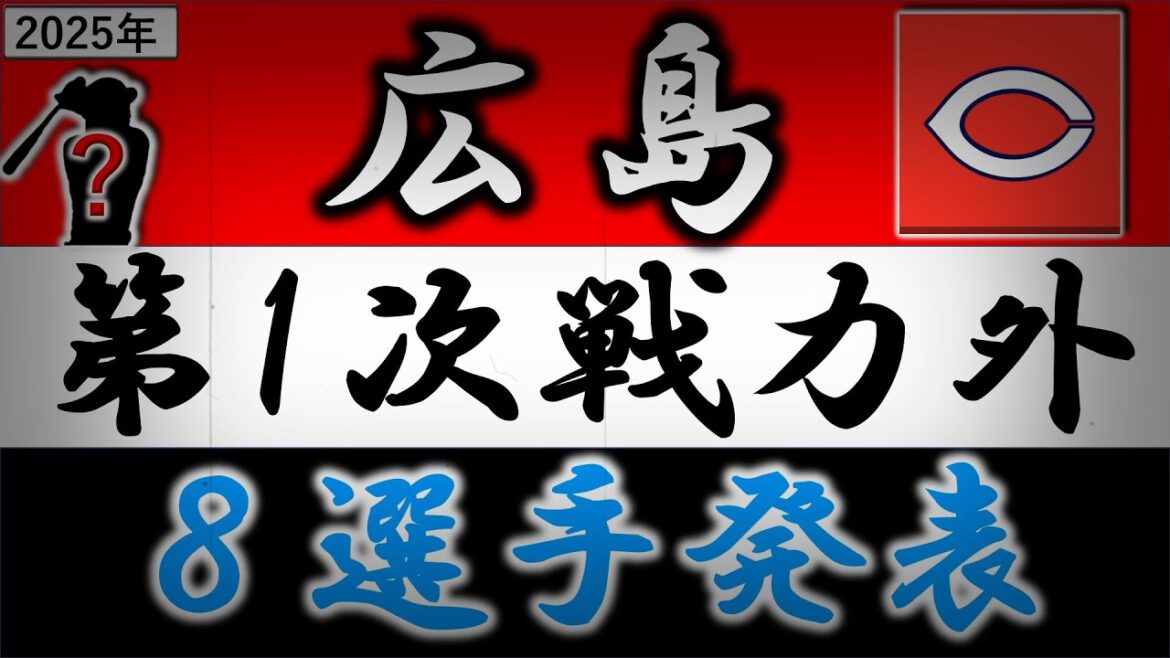 広島カープ【２０２５年・第一次戦力外選手発表】『松山竜平』＆『田中広輔』『上本 崇司』らベテラン野手３選手に投手では３年目右腕『河野佳』ら含む計８選手がリリース
