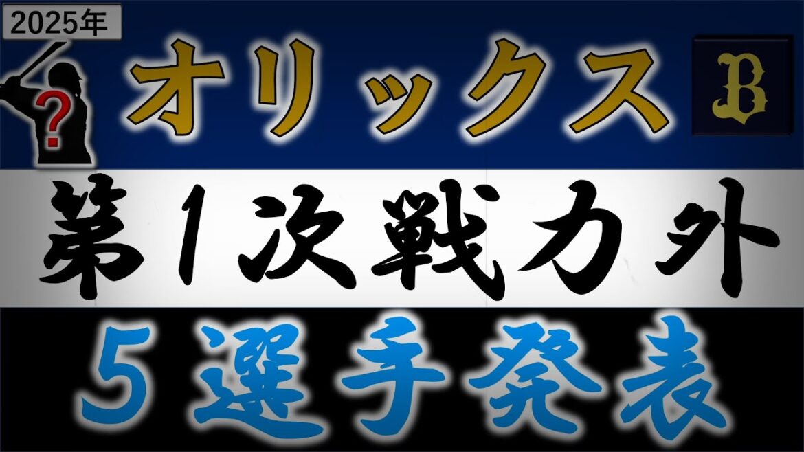 オリックスバファローズ【２０２５年・第一次戦力外選手発表】投手から野手転向の『佐野 皓大』、さらに『佐藤仁海』＆『佐野 皓大』らの育成落ち含む計５選手がリリース