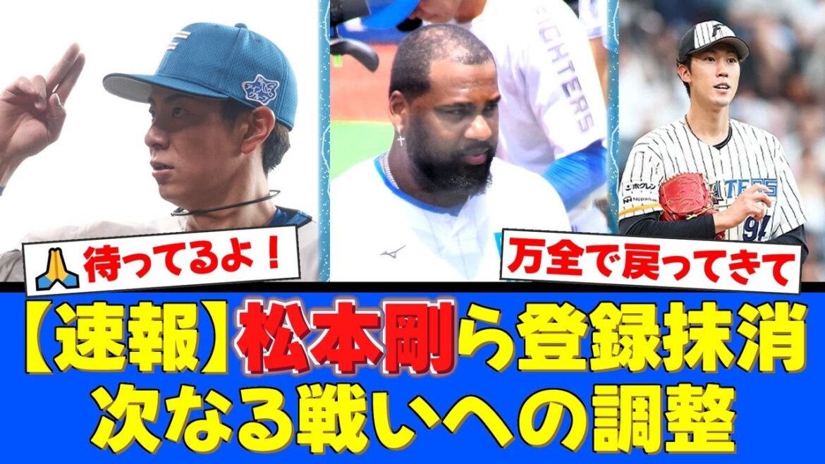 日本ハムファイターズ、衝撃の公示。松本剛、レイエス、福島蓮の主力3選手が登録抹消。ファンからは驚きと、万全の状態での復帰を願う温かい声が上がる。【プロ野球ファンの反応】