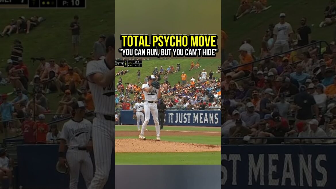 Total PSYCHO move! You can run, but you can’t hide from Connor Fennell 🤣 #baseball #sports