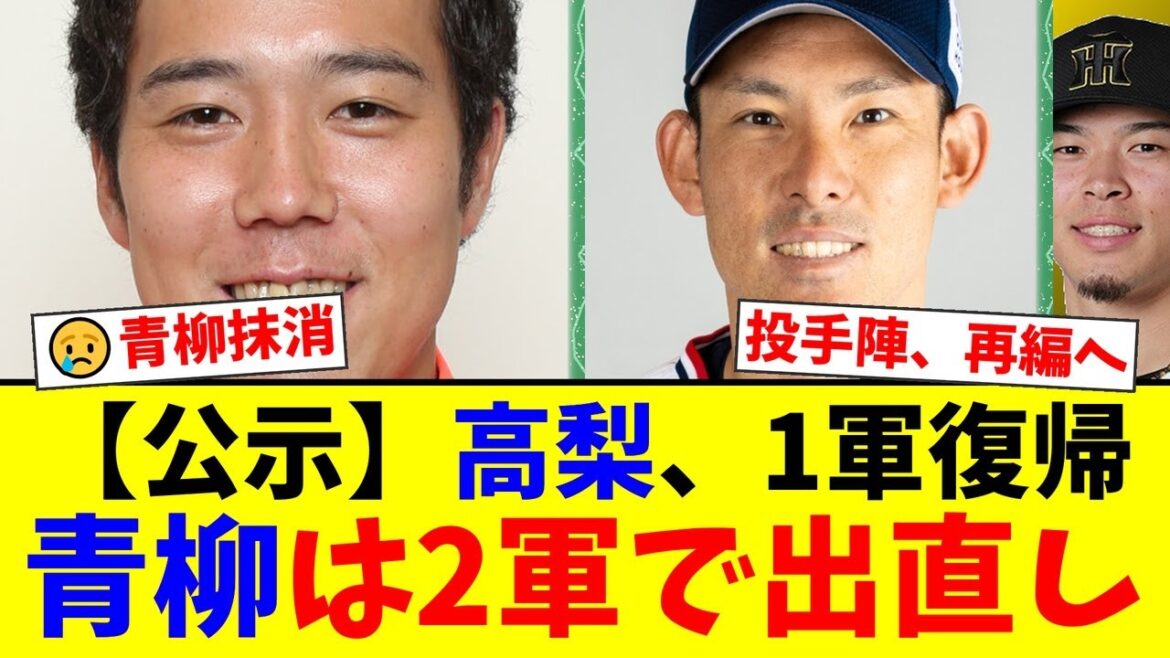 ヤクルト投手陣に動き。高梨裕稔が昇格し、前日6失点の青柳晃洋が登録抹消。この決断に対するファンのリアルな反応まとめ。【プロ野球ファンの反応】 ヤクルト投手陣に動き。高梨裕稔が昇格し、前日6失点の青柳晃洋が登録抹消。この決断に対するファンのリアルな反応まとめ。【プロ野球ファンの反応】