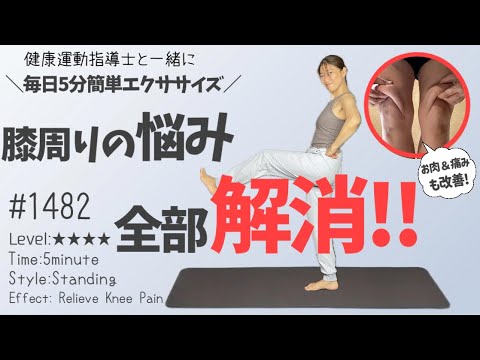 膝上のお肉撃退!膝の痛みも軽減する5分エクササイズ 毎日配信1482日目|5minute Relieve Knee Pain Workout #家トレ #立ったまま 膝上のお肉撃退!膝の痛みも軽減する5分エクササイズ 毎日配信1482日目|5minute Relieve Knee Pain Workout #家トレ #立ったまま