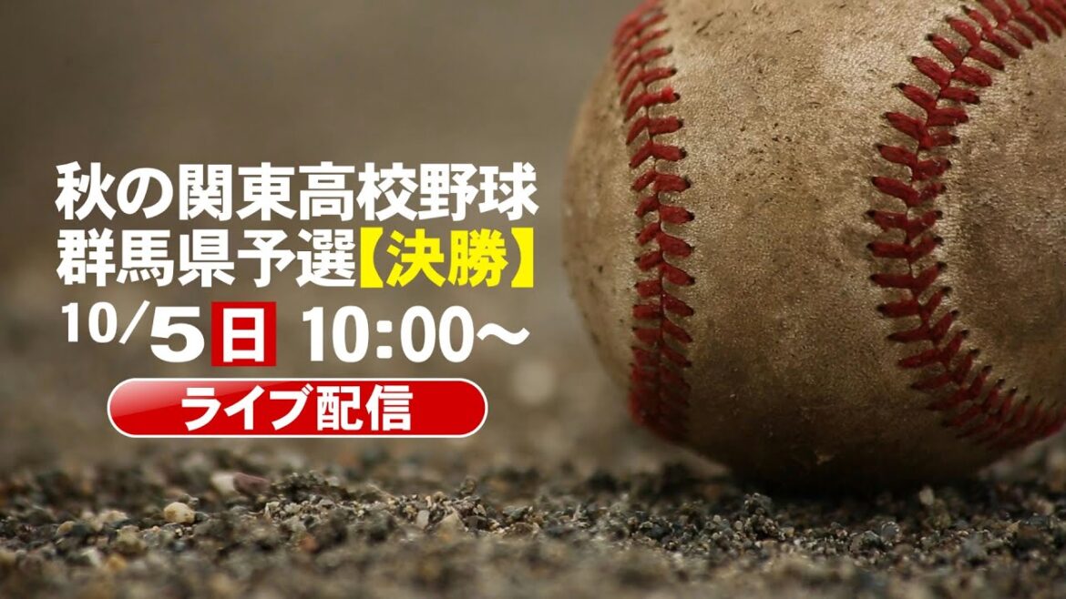 【ライブ配信】秋の関東高校野球・群馬県予選「決勝」