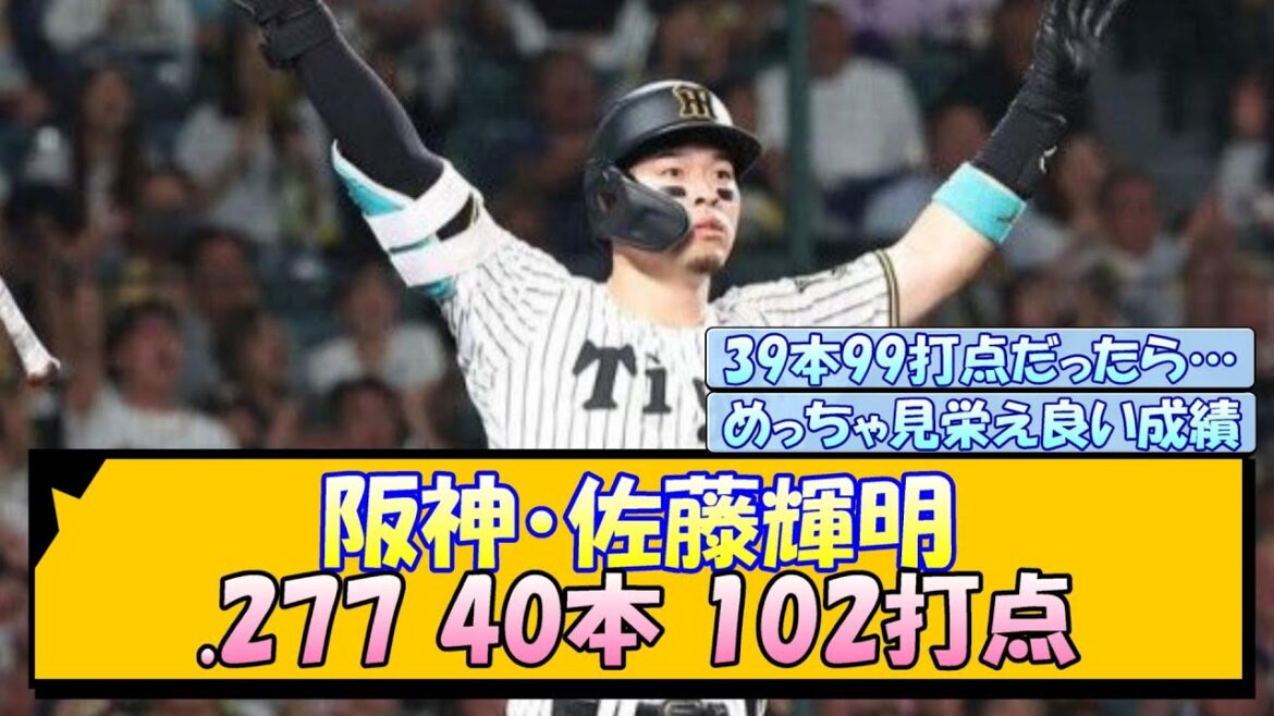 阪神・佐藤輝明 .277 40本 102打点←これ