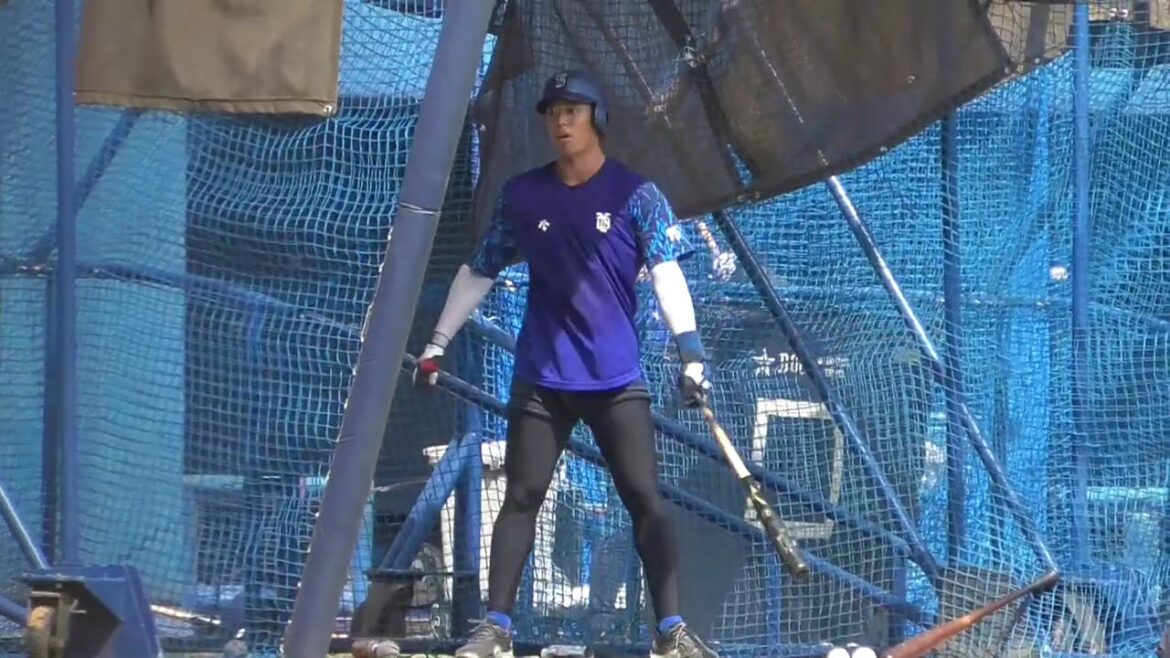 2025年10月 DOCK OF BAYSTARS YOKOSUKA・九鬼 隆平 選手のフリー打撃練習風景