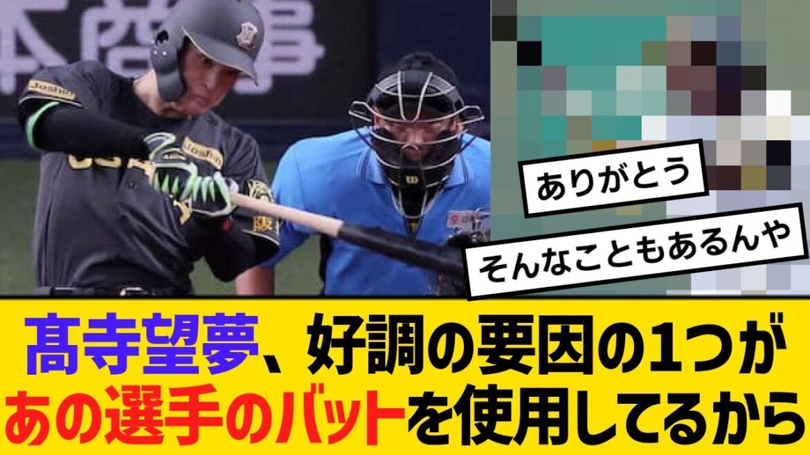 阪神・髙寺望夢、好調の要因の1つが、あの選手のバットを使用してるからだった。【野球】【反応】【考察】 阪神・髙寺望夢、好調の要因の1つが、あの選手のバットを使用してるからだった。【野球】【反応】【考察】