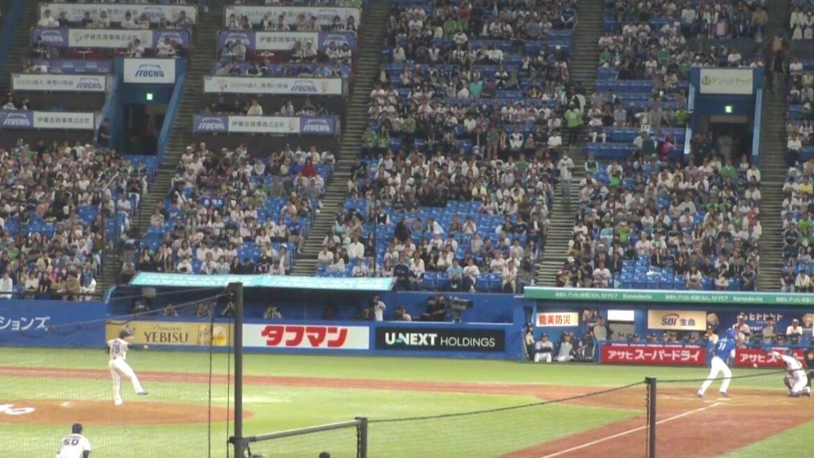 中日 森駿太 プロ初打席デッドボール　ヤクルト vs 中日　2025年9月23日(火)　神宮球場