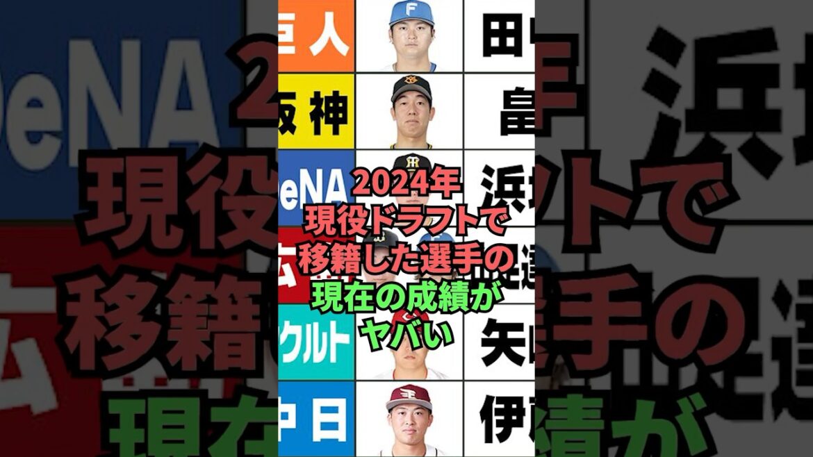 2024年現役ドラフトで移籍した選手の現在の成績がヤバい