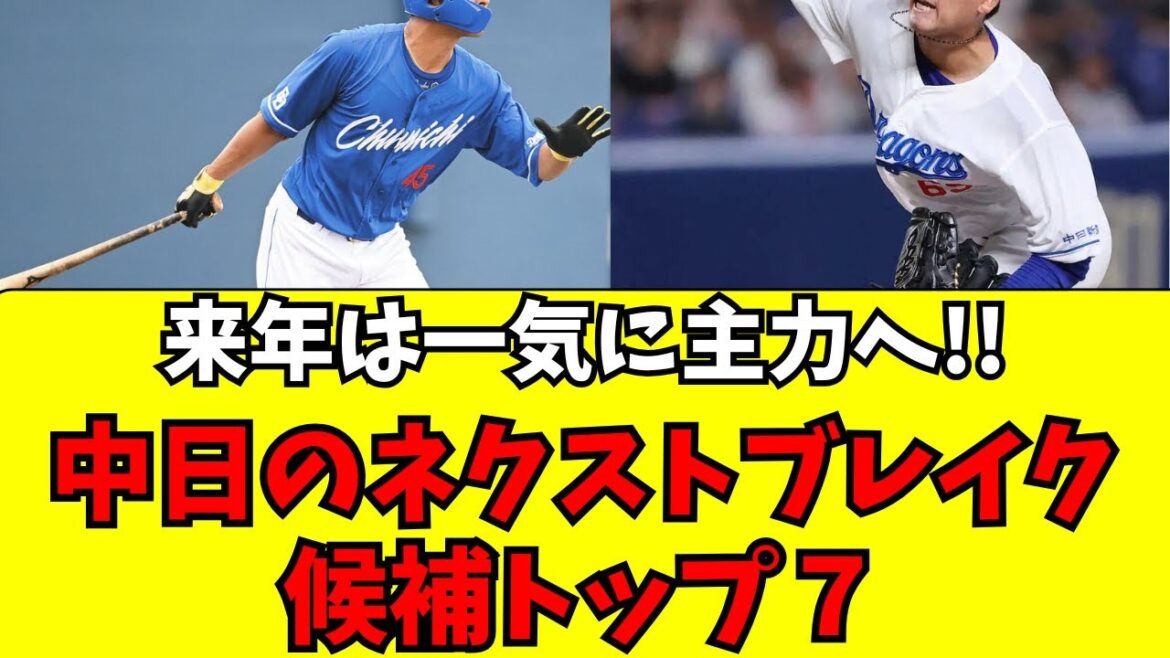 【中日】来年は一気に主力へ!大ブレイク候補トップ7 【中日】来年は一気に主力へ!大ブレイク候補トップ7