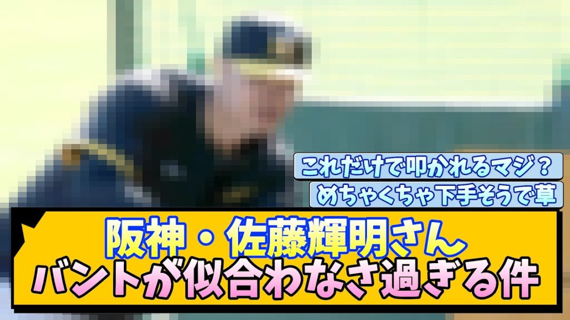 阪神・佐藤輝明さん バントが似合わなさ過ぎる件
