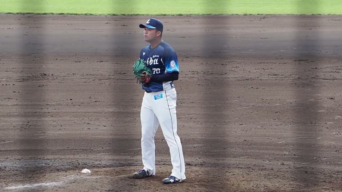 2025.09.07 くふうハヤテ-埼玉西武 #豆田泰志 投球練習 (ちゅ～るスタジアム清水)