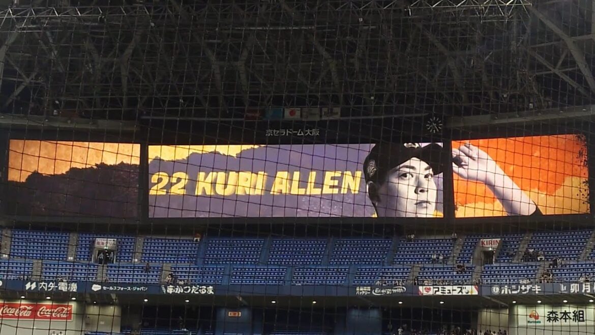 九里亜蓮 投手 ｢AK-69 & ¥ellow Bucks  NOROSHI｣ 9回続投 登場曲 オリックス･バファローズ 選手 ビジョン映像 PV 演出 ヘッドショット @ 京セラドーム 2025