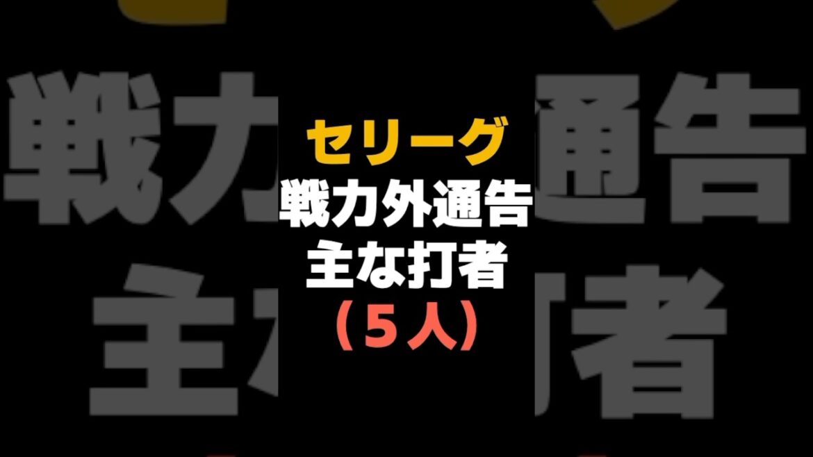 【NPB】セリーグ 今季戦力外通告された主な打者　#shorts  #広島東洋カープ #巨人 #中日ドラゴンズ #日ハム  #阪神タイガース  #ソフトバンク  #オリックス