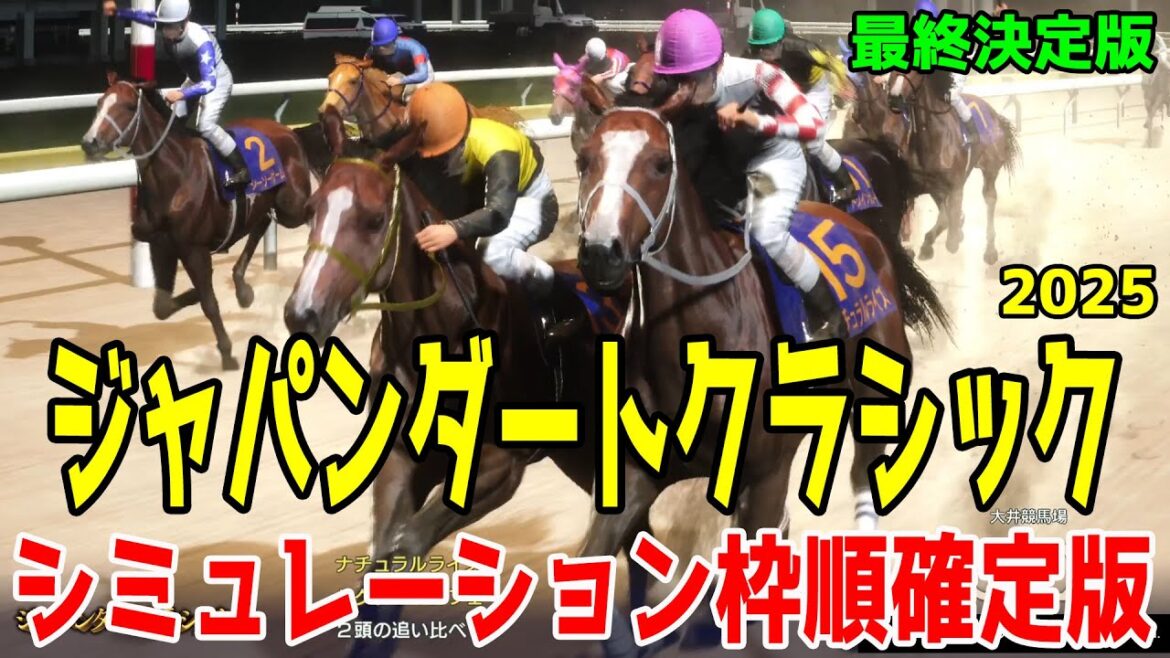 【ジャパンダートクラシック2025】【最終決定版】シミュレーション枠順確定版【ドラマチックカメラVer.】ダート三冠最終戦！コース・展開・血統様々なファクターから最終決断【競馬予想】ジャパンダートC