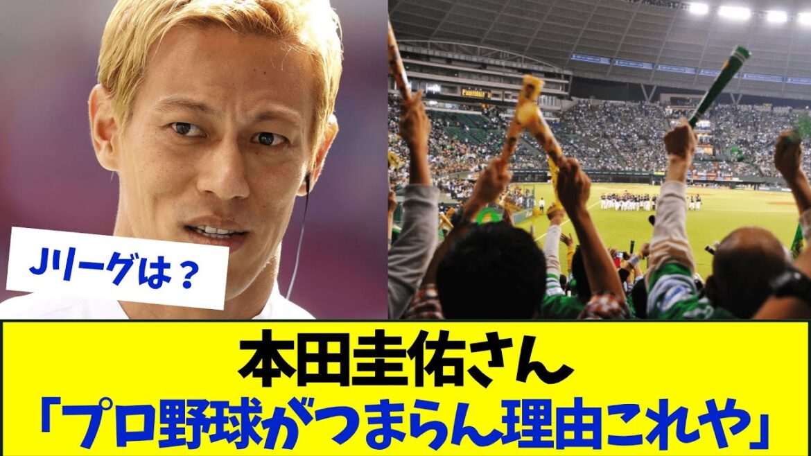 本田圭佑「プロ野球がつまらん理由これやろ」 本田圭佑「プロ野球がつまらん理由これやろ」
