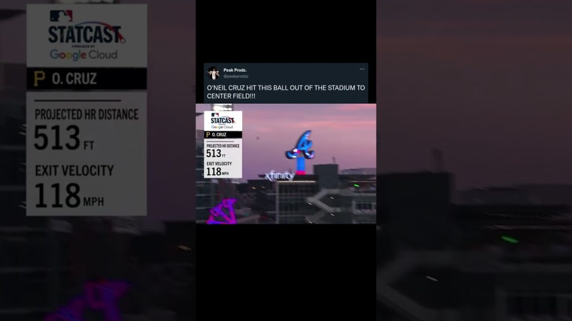 O"NEIL CRUZ HIT THIS BALL 513 FEET!!! #shorts #mlb #baseball #homerunderby #pirates #sports