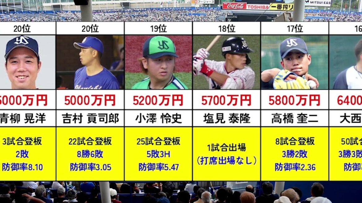 東京ヤクルトスワローズ 年棒ベスト25(2025年) 東京ヤクルトスワローズ 年棒ベスト25(2025年)
